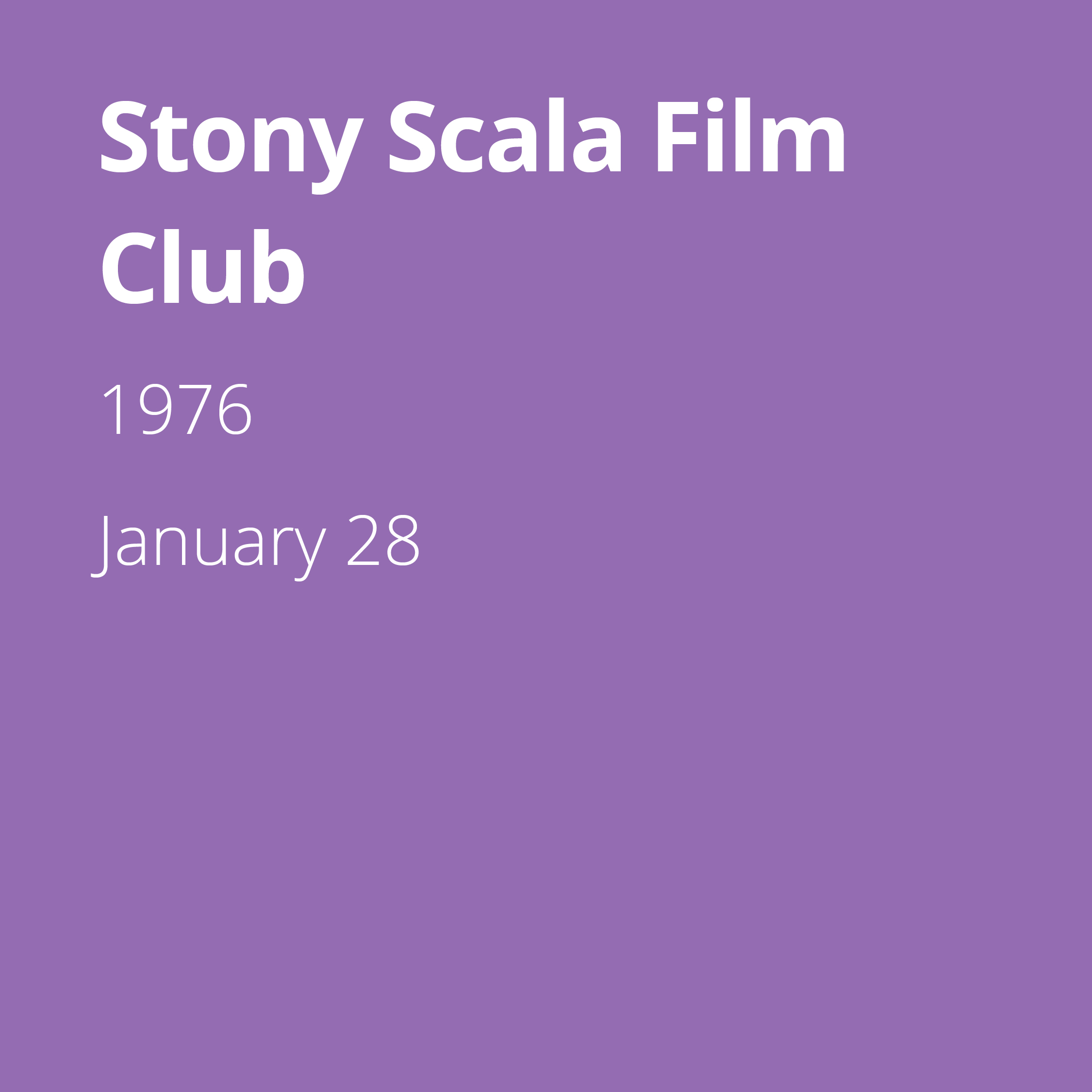 Stony Scala Film Club