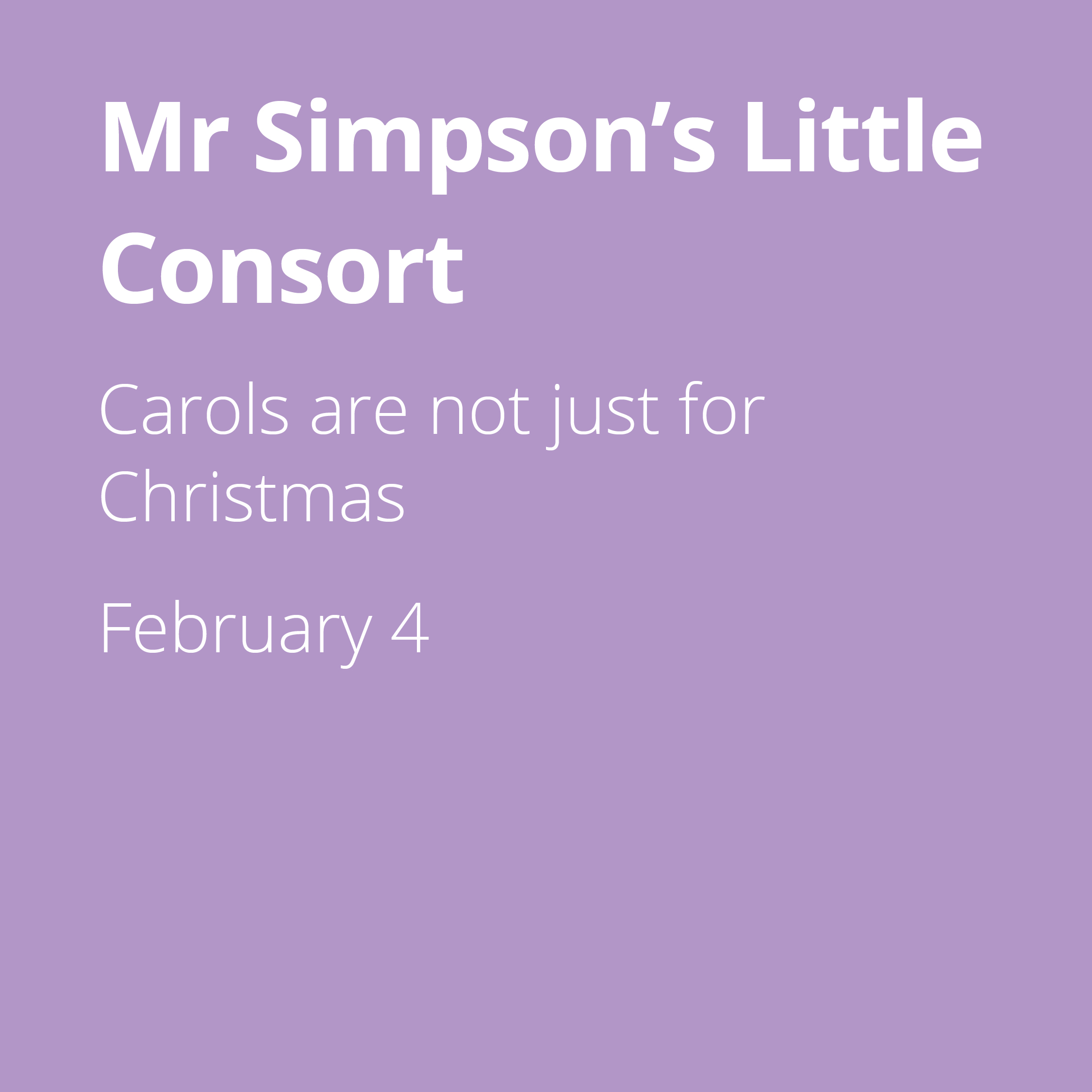 Mr Simpson’s Little Consort